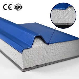Eco-Friendly Blue EPS Sandwich Roof Panel Corrugated Insulated Roofing Sheet Alu-Zn Galvanized Steel for Prefab House Cold Room