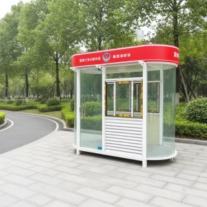 Eco Friendly Multi Function Outdoor Steel Structure Prefabricated Guard House for Parking Ticket Kiosk Office Security