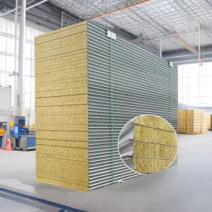 Eco-Friendly Rock Wool Insulated Metal Sandwich Panels, Fireproof, Clean Room, Prefab House, Cold Room