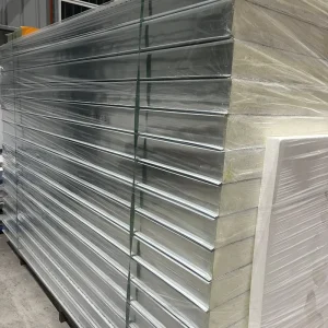 Eco Friendly Rock Wool Sandwich Panel Wall Board Polyurethane Edge Sealing 50mm Core Thickness Fireproof Water Cold Room Hotel