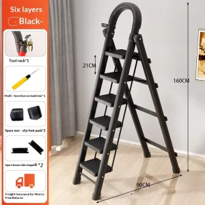 Eco Friendly Step Ladder Foldable Portable Orchard Folding Step Ladder Steel 6 Step Collapse Ladder for Indoor Outdoor