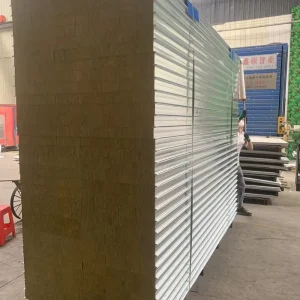 Eco Friendly Water Resistant Fire Resistant Rock Wool Sandwich Panels for Cold Room Warehouse Hotel Walls and Roofs