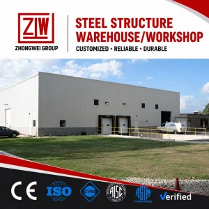 Economic Industrial Prefabricated Steel Structure Warehouse Workshop Building with Galvanized Steel and ISO 9001