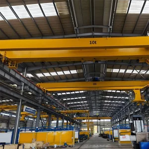 Electric Double Girder Overhead Crane with Trolley Motor Lifting