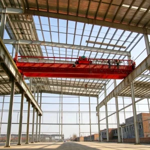 Electric Hoist Double Girder Overhead Crane for Material Lifting in Workshop with Wireless Remote and Cabin Control