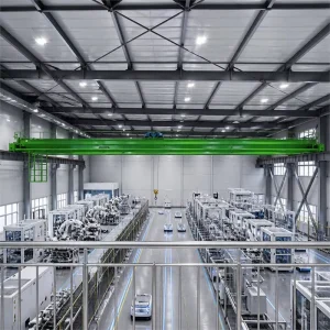 Electric Hoist Double Girder Overhead Crane with Main Auxiliary Hook Lifting Assembly