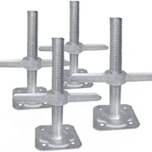 Electro galvanized Q235 EN 74-1 Adjustable Jack Base and U Head Solid 30*400MM Base Plate 120*120*4mm