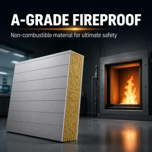 Energy Saving Rock Wool Sandwich Panel High Density Thermal Insulation Fireproof Wall Board for Sustainable Building Construction