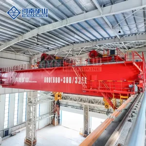 European Design and Manufacture Standard New Type Double Beam Bridge Crane with Lifting Trolley and Steel Hook