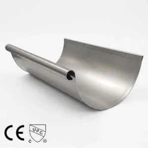 European Style Brushed Rainwater Gutte 304 316 Stainless Steel Half Round Rain Gutter