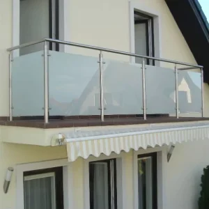 Exterior Frosted Glass Balustrade Blacony Glass Post Railing