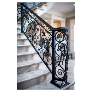 Exterior Heavy Duty Wrought Iron Railing for Public Bridge Walkways Park Pathways and Municipal Infrastructure Projects