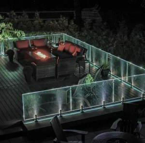 Exterior Solar Light Balcony Glass Spigot Safe Patio Roof for LED Railing Project
