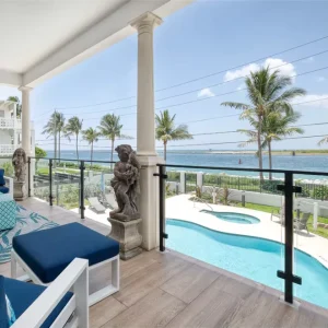 Exterior Stainless Steel Handrail Post Glass Balustrade Modern Balcony Railing