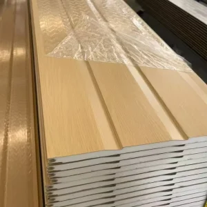 Exterior Wall Cladding Heated Board Aluminium Galvanized Steel PU Foam Outdoor Sandwich Panel
