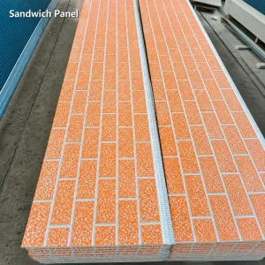 Exterior Wall Roofing Decoration Brick Texture PU Sandwich Panels Fireproof Soundproof Metal Carved Metal Siding Panels