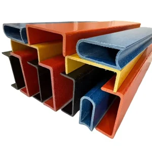 FRP Pultruded Fiberglass Profiles Custom Ladder Rail Profiles Non Conductive Weather Resistant Profiles for Industrial Ladders