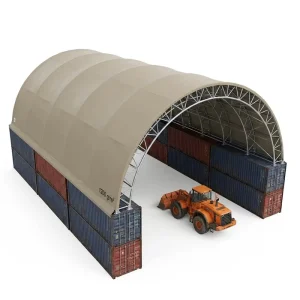 Fabric Building Structure Tensile Membrane Storage Shelter Tent Warehouse Mining Pvc Workshop Frame Galvanized Steel