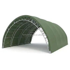 Fabric Building Terminal Port Commodity 60x120m Storage Shelter Structure Tent Warehouse No Pvc Certified Vs Uv Galvanized Steel