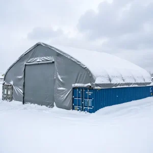Fabricated Container Roof Mounted Shelter Commercial Grade Waterproof PVC Cover HDG Steel Frame for Job Site Storage