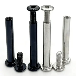 Factory 304 Stainless Steel Flat Head Inverted Edge Sleeve Nut and Chicago Bolt M6 #14 Natural Black Color Chicago Wood Screw
