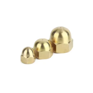 Factory Bulk Packing Metric Thread Yellow Brass Hex Dome Cap Nuts DIN1587