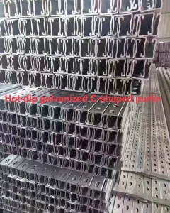 Factory Custom Hot Dip Galvanized C Purlin Steel Frame Pre Punched Channel for Warehouse Building Material