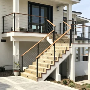 Factory Custom Stainless Steel Cable Railing Post Outdoor Wire Balustrade Cable Railing System for Deck Balcony Terrace