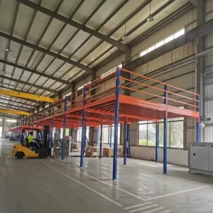 Factory Customized Heavy duty Cold Rolled Steel Mezzanine Rack Warehouse Platform Custom Attic Storage System Blue Orange Red