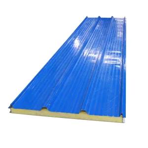 Factory Customized Length High Density Insulated High Durability Metal Glass Wool Sandwich Roof Panels Fireproof Lightweight