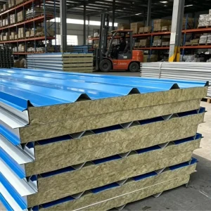 Factory Customized Modern Design Rock Wool Roof Sandwich Panel Lightweight Insulated Panel with Easy Installation
