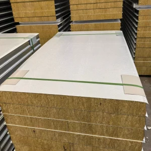 Factory Customized Modern Design Rock Wool Roof Sandwich Panel Lightweight Insulated Sip Panel with Easy Installation