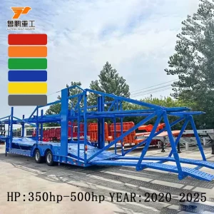 Factory Direct 2 Axle Double Deck 9 Cars Carrier Semi Trailer Hydraulic Lifting Vehicle Transport Trailer