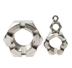 Factory Direct 304/316 Stainless Steel Hex Slotted Nuts Anti-Rust Galvanized Finish for Marine Chemical Applications ANSI