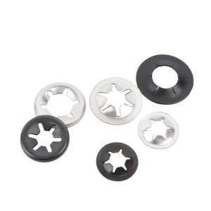Factory Direct Carbon Steel Starlock Retaining Washer 4mm-12mm Sizes with Zinc Finish for Shaft Toothed Lock
