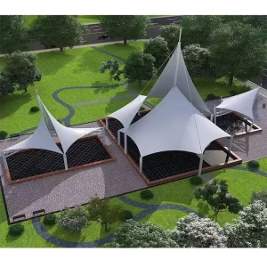 Factory Direct Customized Modern Modular Tensioned Membrane Structure Tent Eco Friendly Waterproof Outdoor Landscape Shade