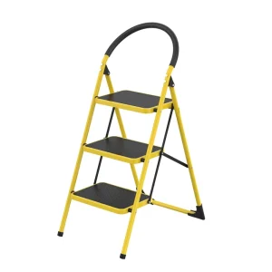 Factory Direct Household 4-Step Foldable Steel Ladder with Anti-Slip Mat
