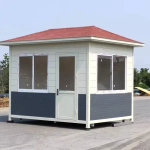 Factory Direct Metal Embossed Plate Mobile Security Guard Booth Solar Powered for Apartment Use Windproof