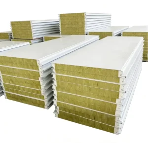 Factory Direct Rock Wool Sandwich Panel With PU Sealed Edge Custom Thickness A1 Fireproof for Workshop Wall Roof