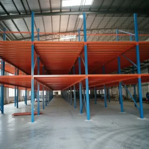 Factory Direct Solid Steel Plate Mezzanine Floor Sturdy Steel Structure Warehouse Platform Stairs Powder Coated 800kg/sqm Load
