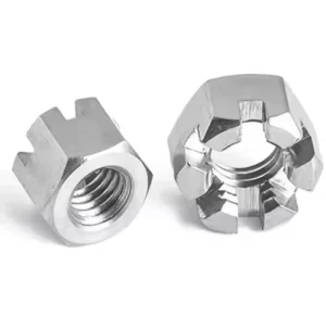 Factory Direct Stainless Steel Hex Slotted Nuts Anti Rust Galvanized Finish for Marine Chemical Applications Brass