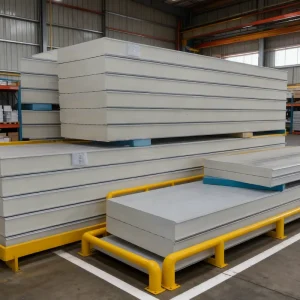 Factory Direct Supply 50mm 75mm 100mm 120mm 150mm 200mm Polyurethane Glass Wool Rock Wool PIR EPS Water Sandwich Panels
