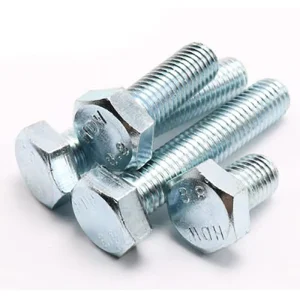 Factory Direct Supply DIN933 Carbon Steel Q235 Blue Zinc Plated Grade 8.8 Bolts External Hexagon Full Thread Design Hex Head
