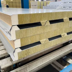 Factory Direct Supply Fireproof Polyurethane Edge Rock Wool Insulated Metal Sandwich Panel