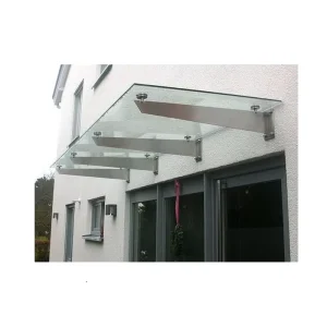 Factory Glass Canopy Fittings Exterior Sun Shade Stainless Steel Glass Canopy