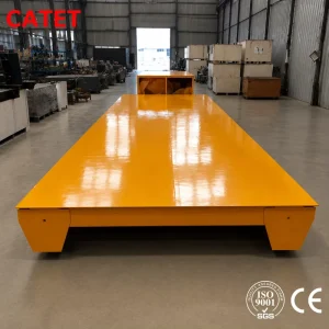 Factory Heavy Handling 38Ton Rail Cart Electric Flat Transfer Trolley for Industrial Warehouse Logistics Cart