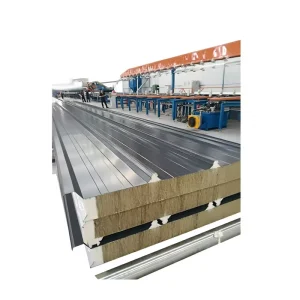 Factory Price Metal Rock Wool Sandwich Commercial Grade Fire Resistant Eco Friendly PU Edge Sealed Wall Roof Insulation