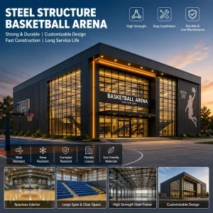 Factory Price Modern Prefabricated Steel Structure Workshop Mall Warehouse Gym with Solid H shape Steel Beam