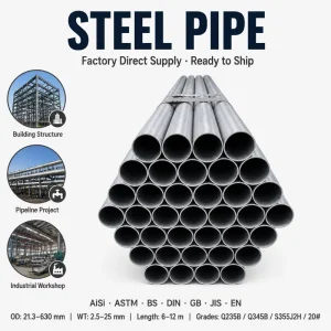 Factory Price Spiral Welded Steel Pipe SSAW Pipe Helical Welded Spiral Steel Pipe Q235B Q345B API5L X52 X60 219-3500mm 6m-12m