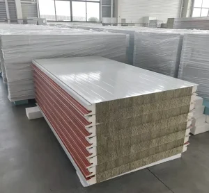 Factory Supplied PU Edge Rock Wool Sandwich Panel for Cold Room and Industrial Building